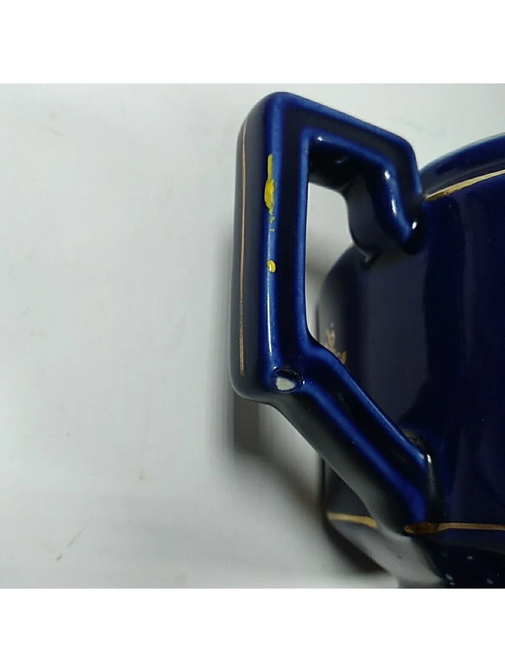 Vintage Cobalt Blue Teapot Tea Pot Flowers Gold Trim TA Made Japan Kitchen Decor